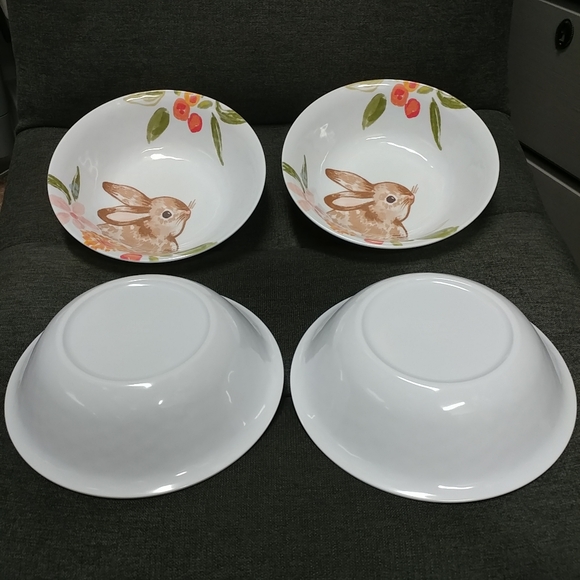 Bunny Rabbit Melamine Cereal Bowl 4pc Set - Picture 4 of 11